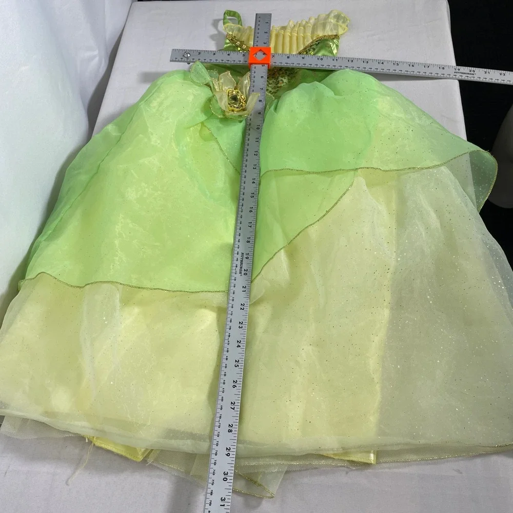 Disney Princess Tiana Green Sequined Costume Dress Girl's Sz 5/6 - Picture 8 of 8